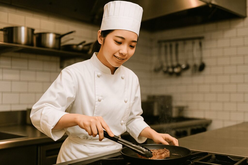 レストラボの口コミをもとにしたイメージ画像。20代で女性料理長にキャリアアップ。